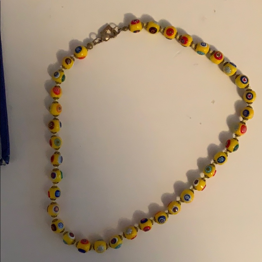 yellow beaded choker